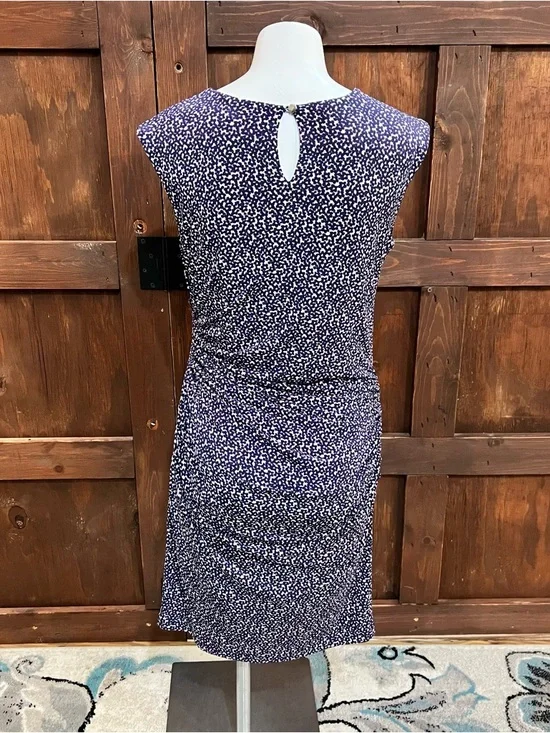 Ann Taylor Navy and White Cap-Sleeve Sheath Dress - Picture 2 of 7